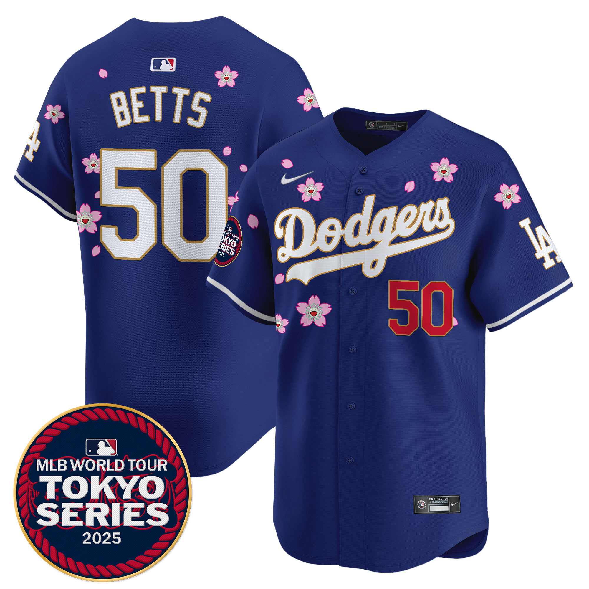 Men Los Angeles Dodgers 50 Betts Tokyo Series blue Limited Stitched 2025 Jersey